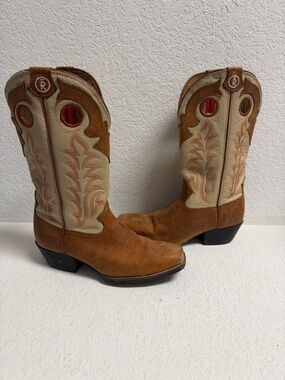 Kids Tony Lama Boot, Tan Roughout, Tall Shaft 4
